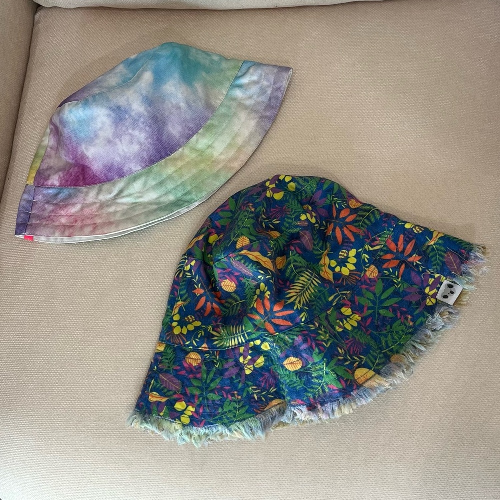 Reversible Tie-Dye and Floral Bucket Hat